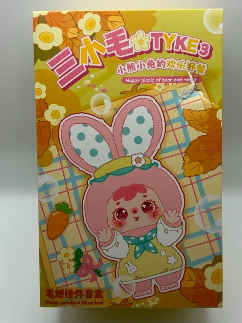 Tyke 3 Happy Picnic Bear & Rabbit Plush Pendant Blind Box ~ NIB